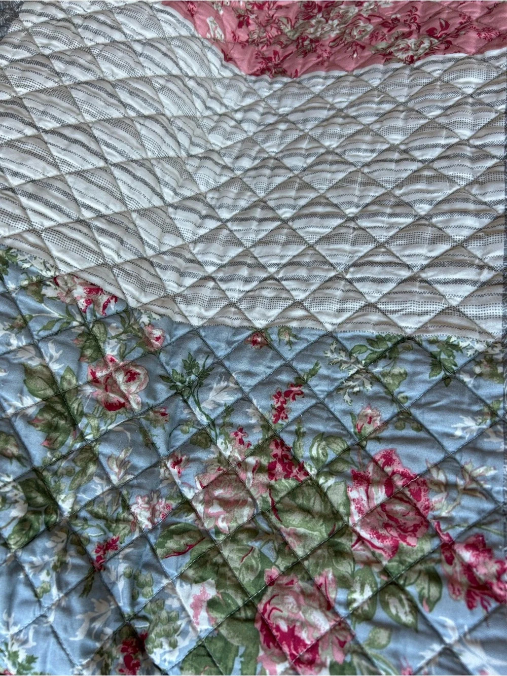 Patchwork Queen Quilt Bedspread Print Floral Lightweight Reversible#0627246